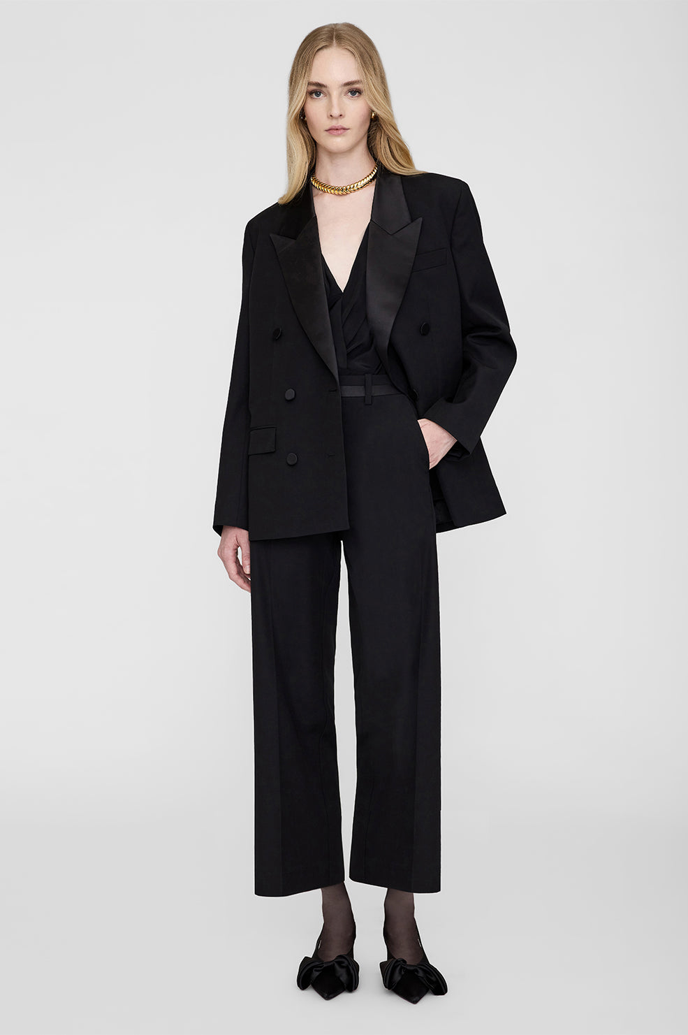 ANINE BING Ross Blazer - Black - On Model Front