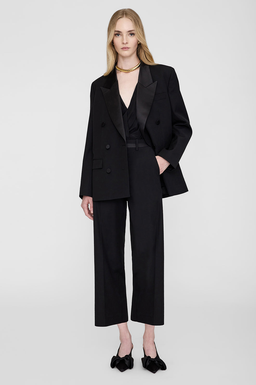 ANINE BING Ross Blazer - Black - On Model Front