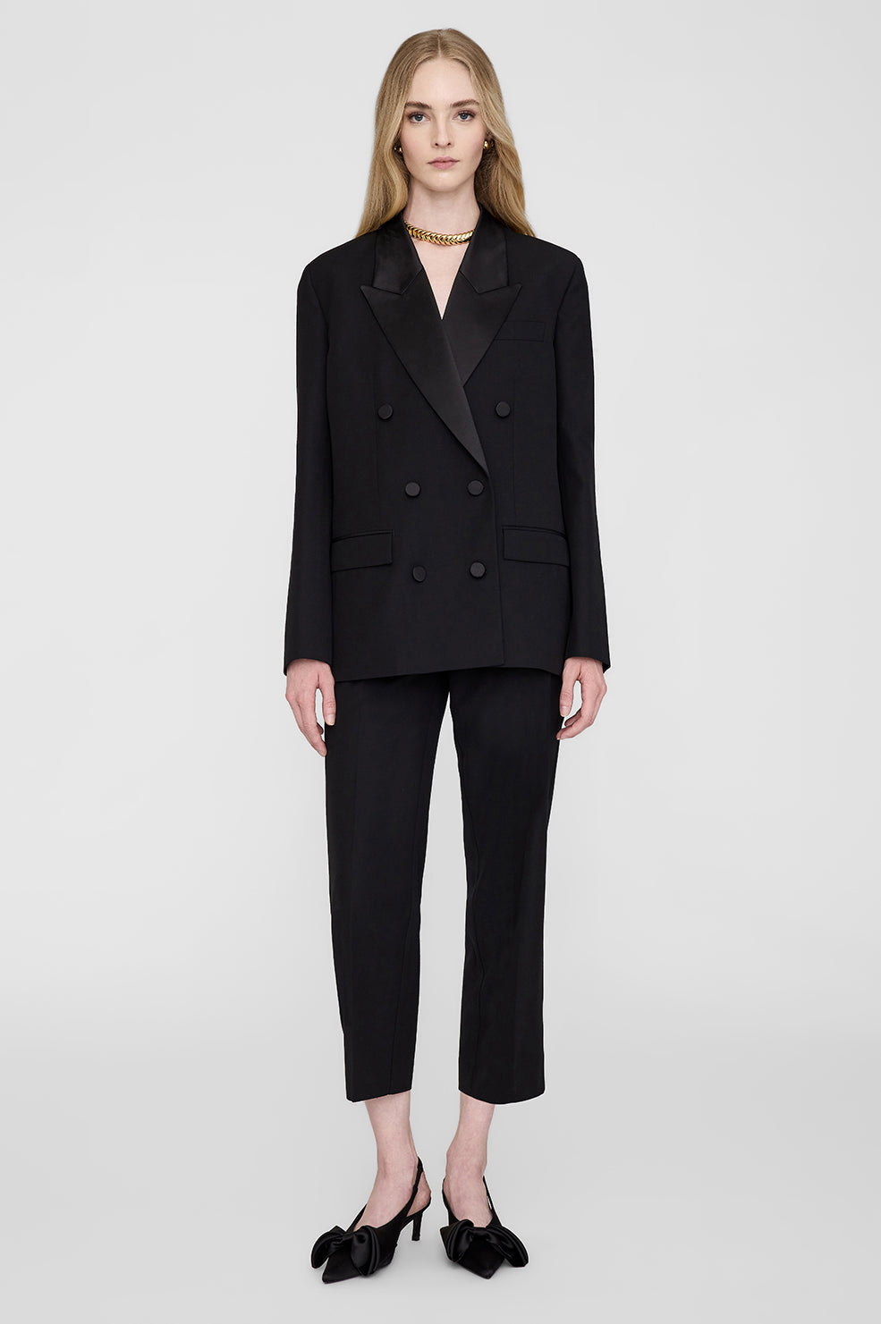 ANINE BING Ross Blazer - Black - On Model Front Second Image