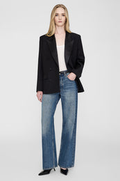 ANINE BING Ross Blazer - Black - On Model Front Third Image