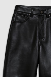 ANINE BING Roy Pant - Black Recycled Leather - Detail View