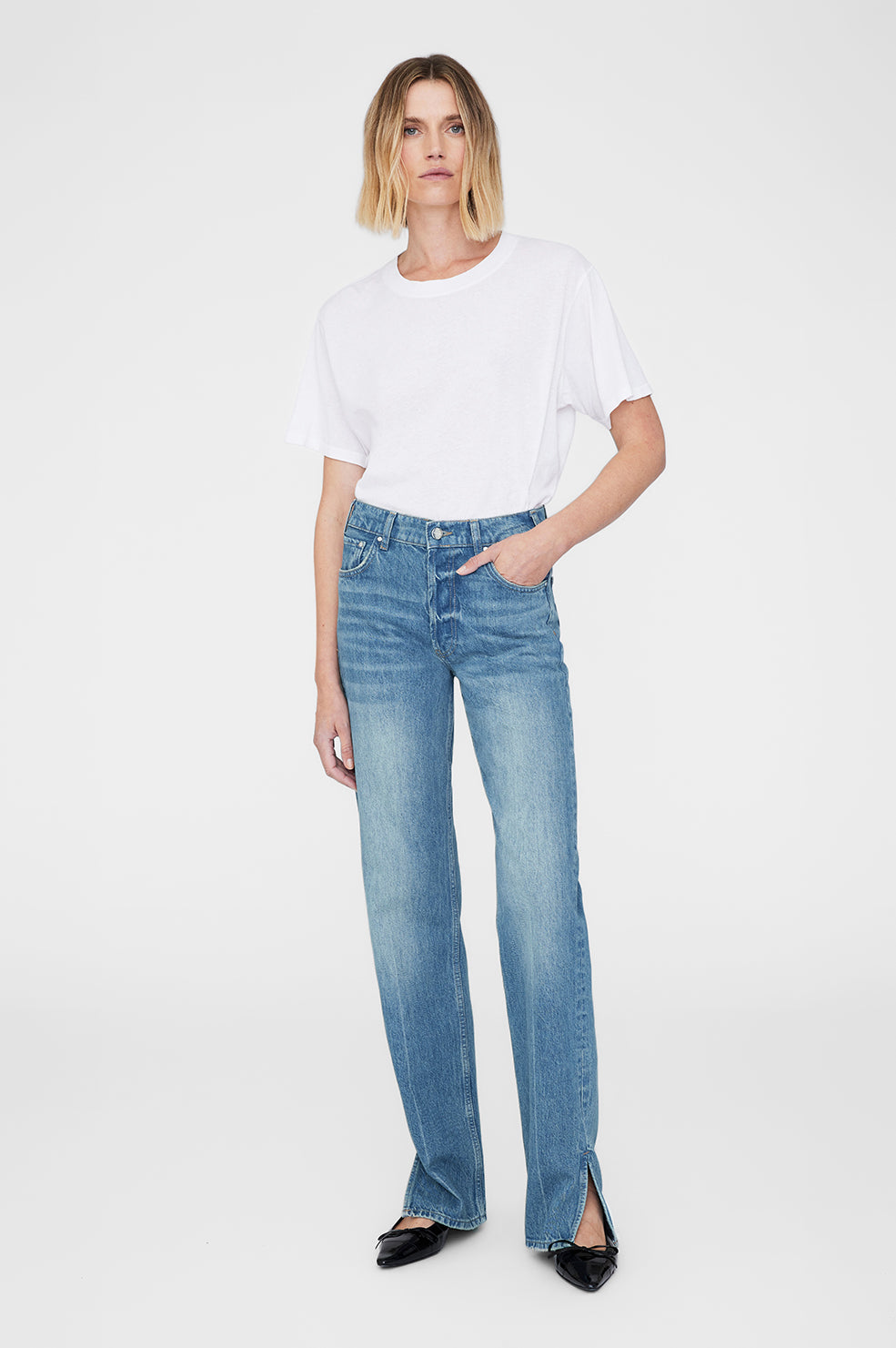 ANINE BING Roy Jean - Nordic Blue - On Model Front