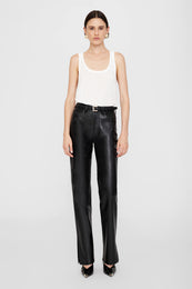 ANINE BING Roy Pant - Black Recycled Leather - On Model Front