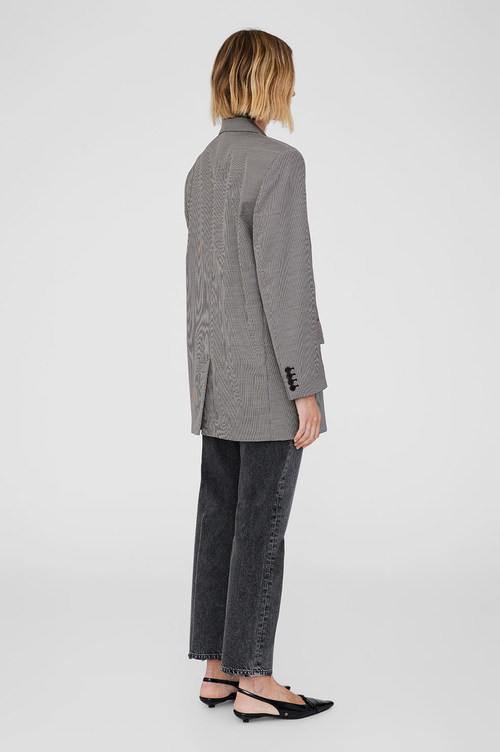 Sara Blazer - Black And White Mini Houndstooth