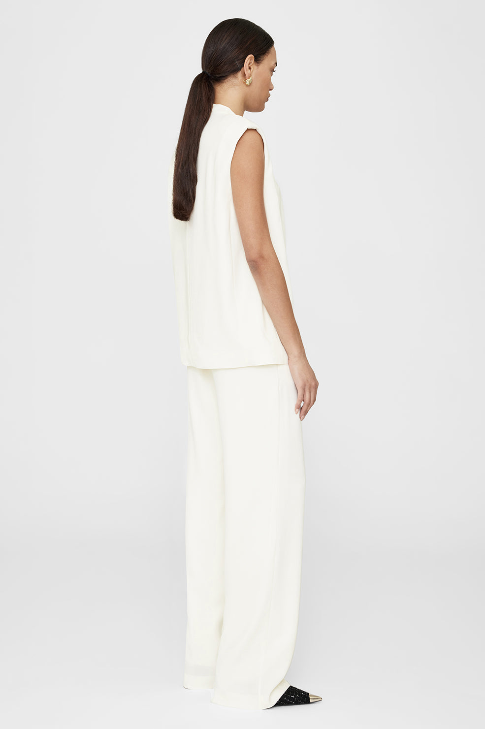 ANINE BING Soto Pant - Ivory - On Model Back