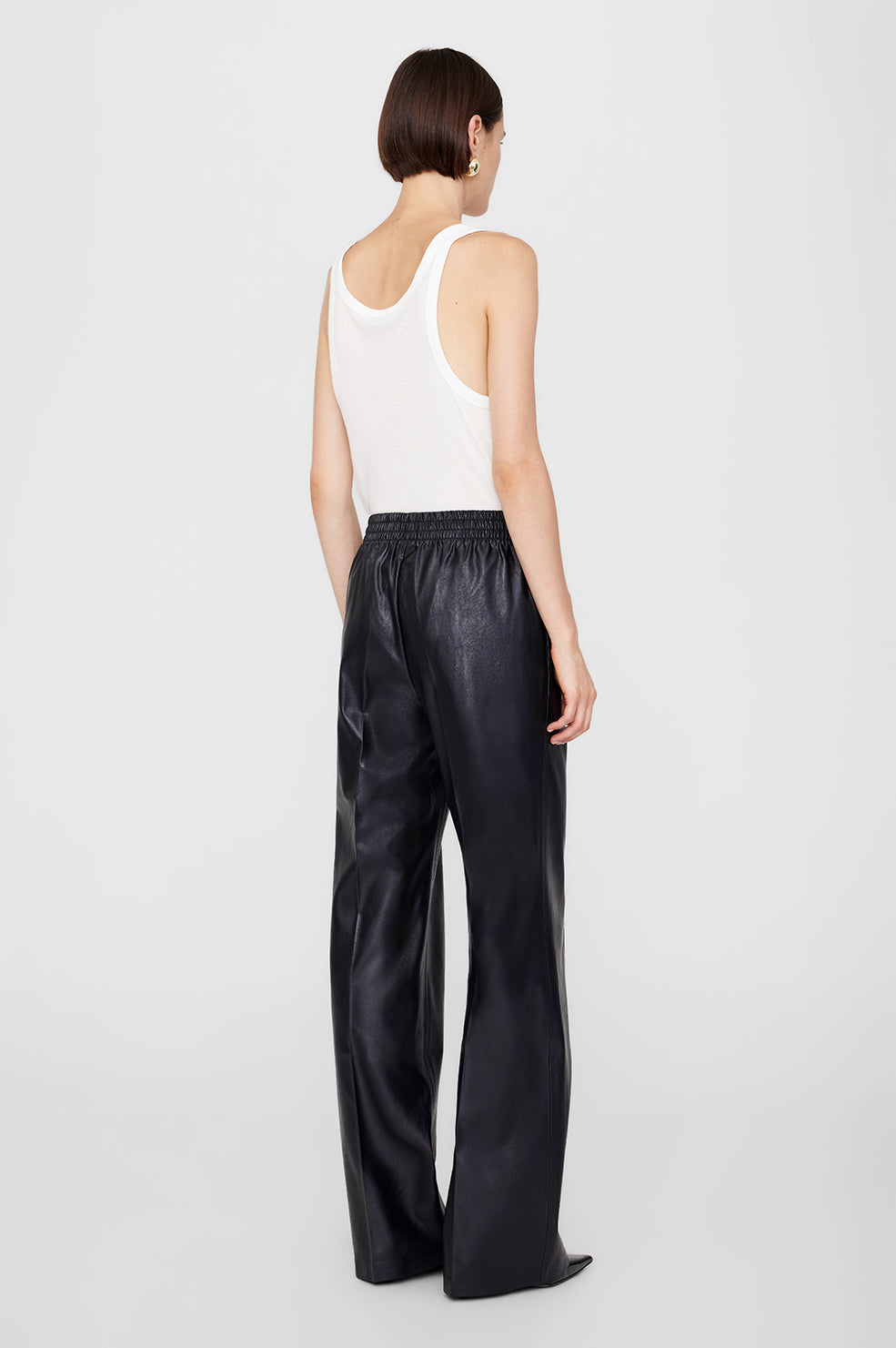 ANINE BING Soto Pant - Night Sky Vegan Leather - On model Back