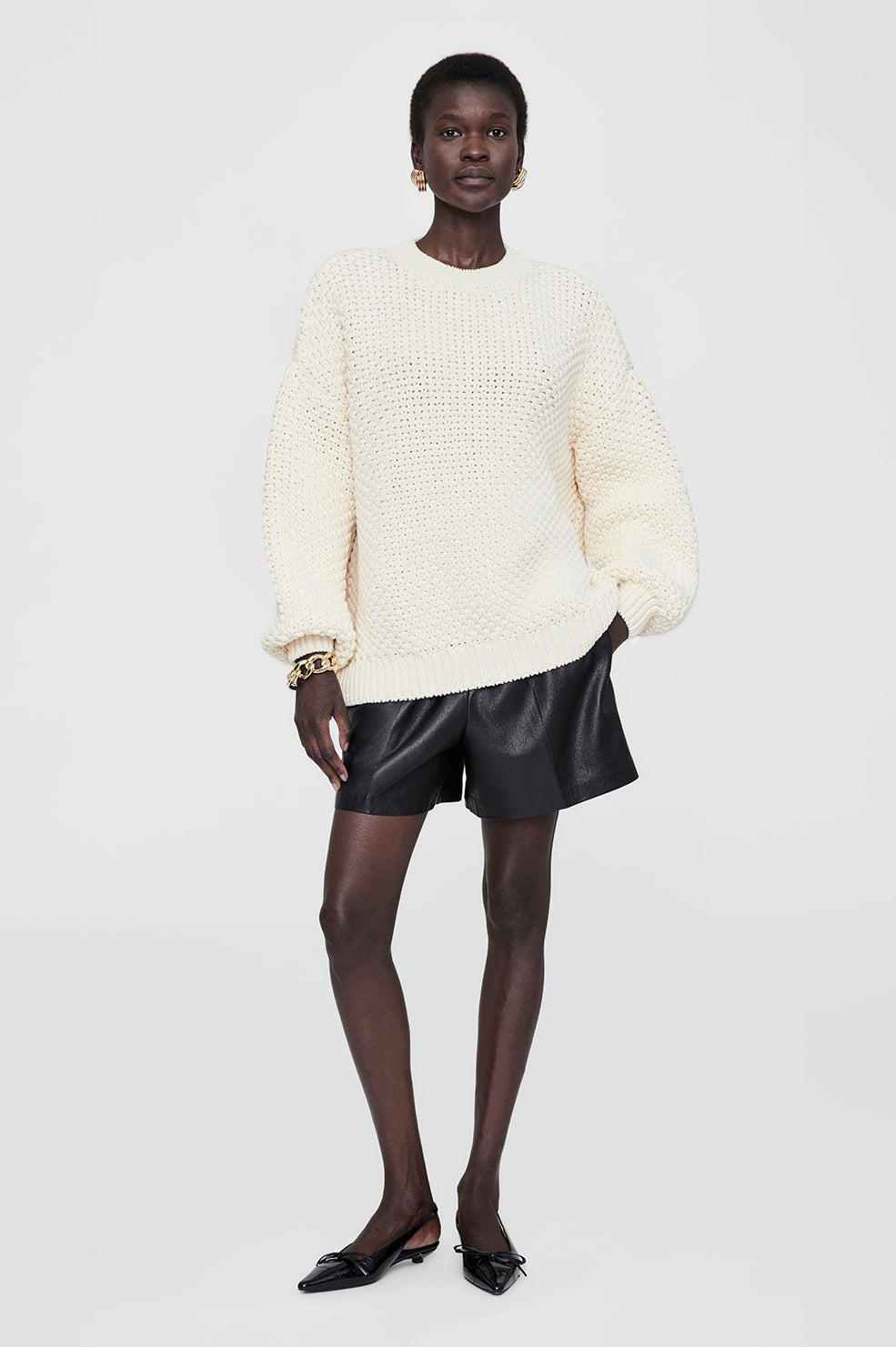 Sydney Crew Sweater - Ivory Crochet