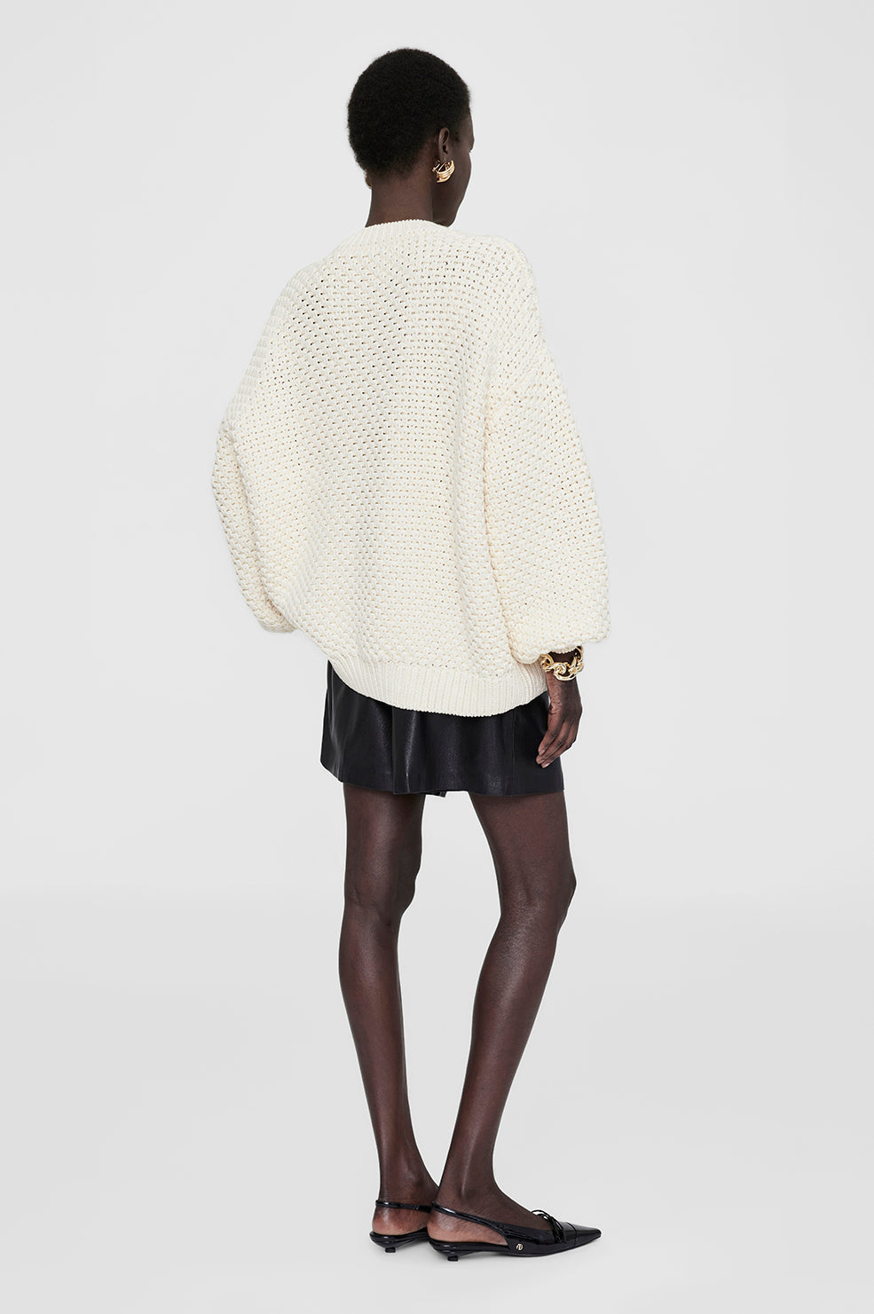 Sydney Crew Sweater - Ivory Crochet
