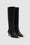 ANINE BING Tall Nina Boots With Metal Toe Cap - Black - Side Pair View