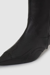 ANINE BING Tall Rae Boots - Black - Detail View