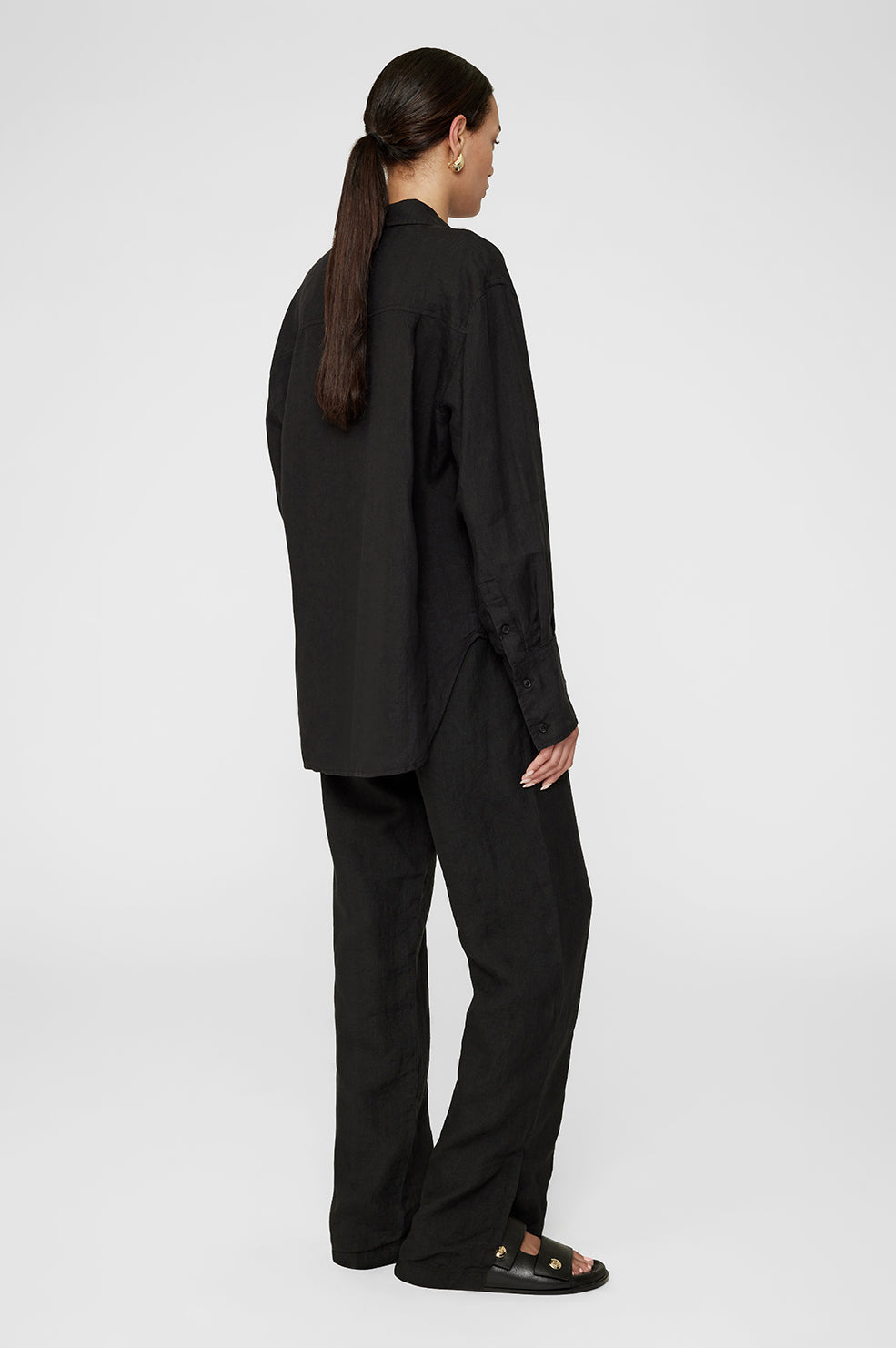 ANINE BING Torres Pant - Black - On Model Back