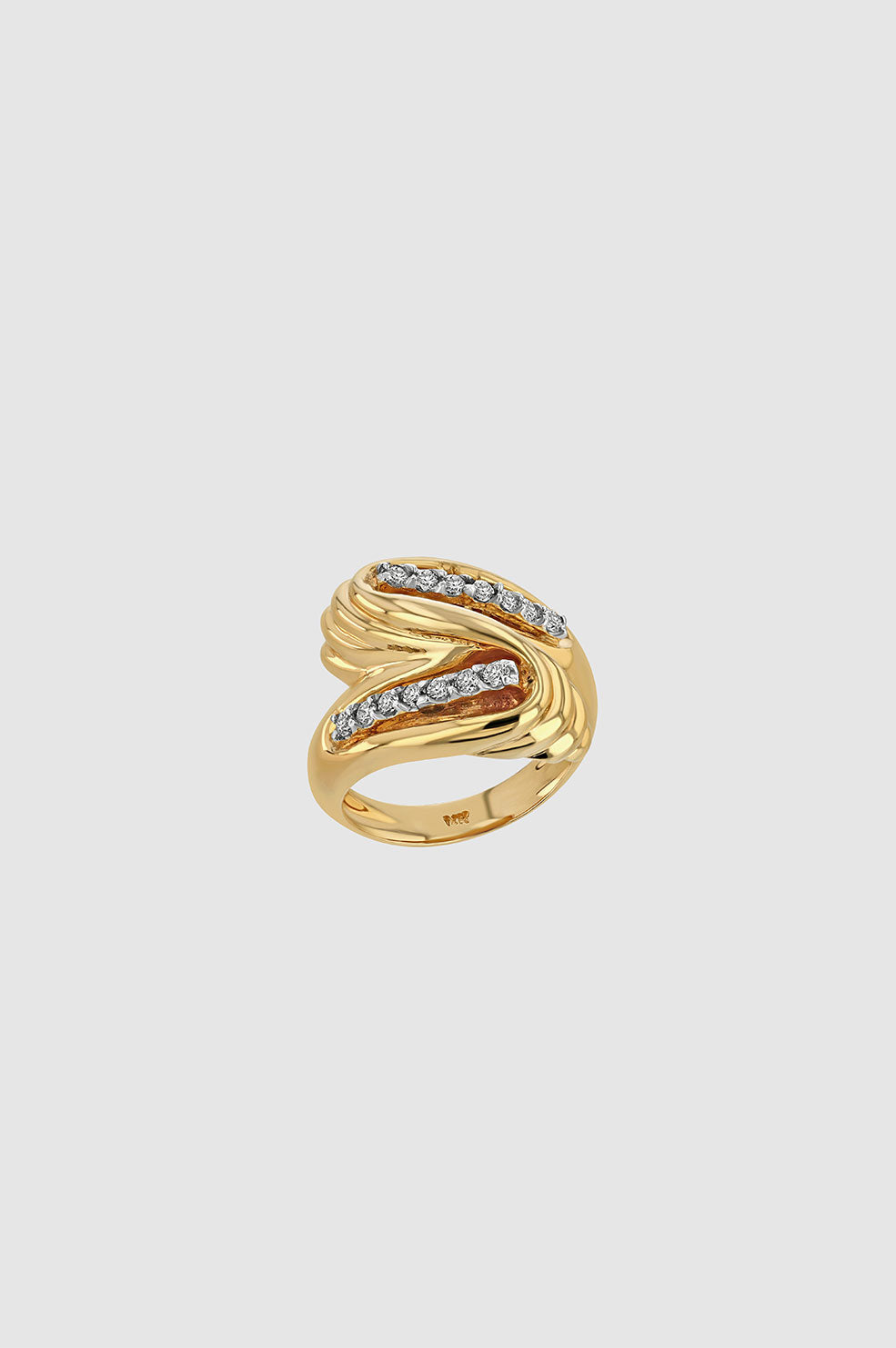 Twist Diamond Ring - 14k Gold