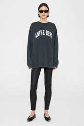 ANINE BING Tyler Sweatshirt - Washed Black - On Model Front