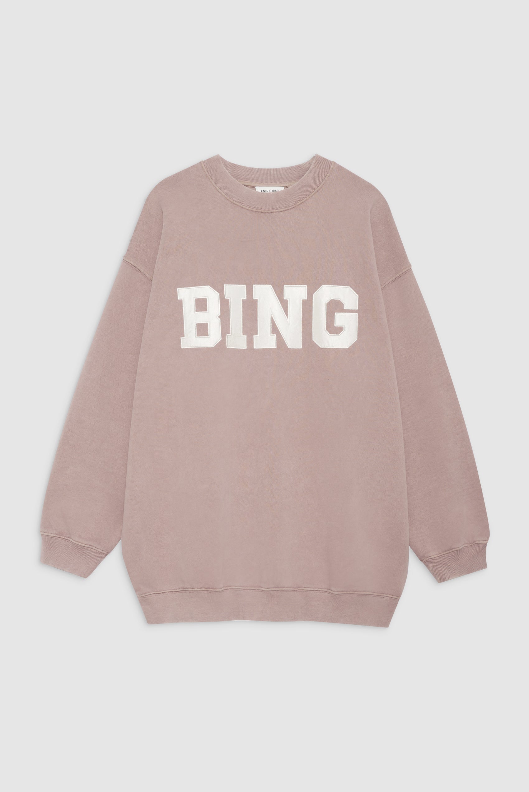 ANINE BING Tyler Sweatshirt Satin Bing - Washed Iron - Front View