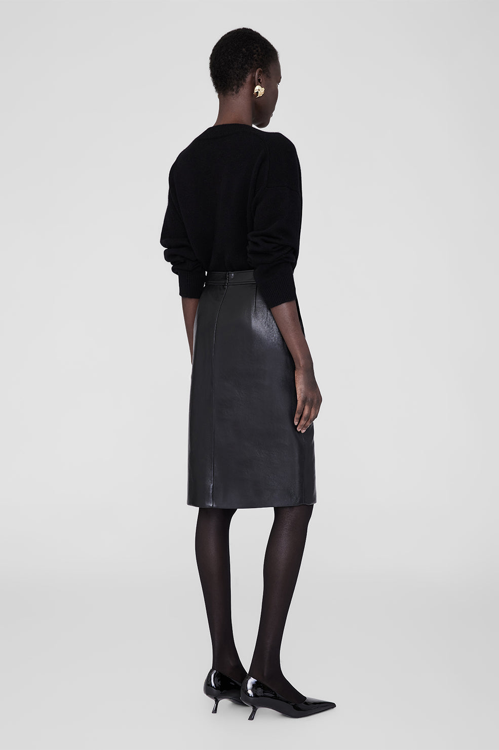 Tyra Skirt - Black Recycled Leather