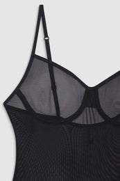 ANINE BING Vena Bodysuit - Black - Detail View