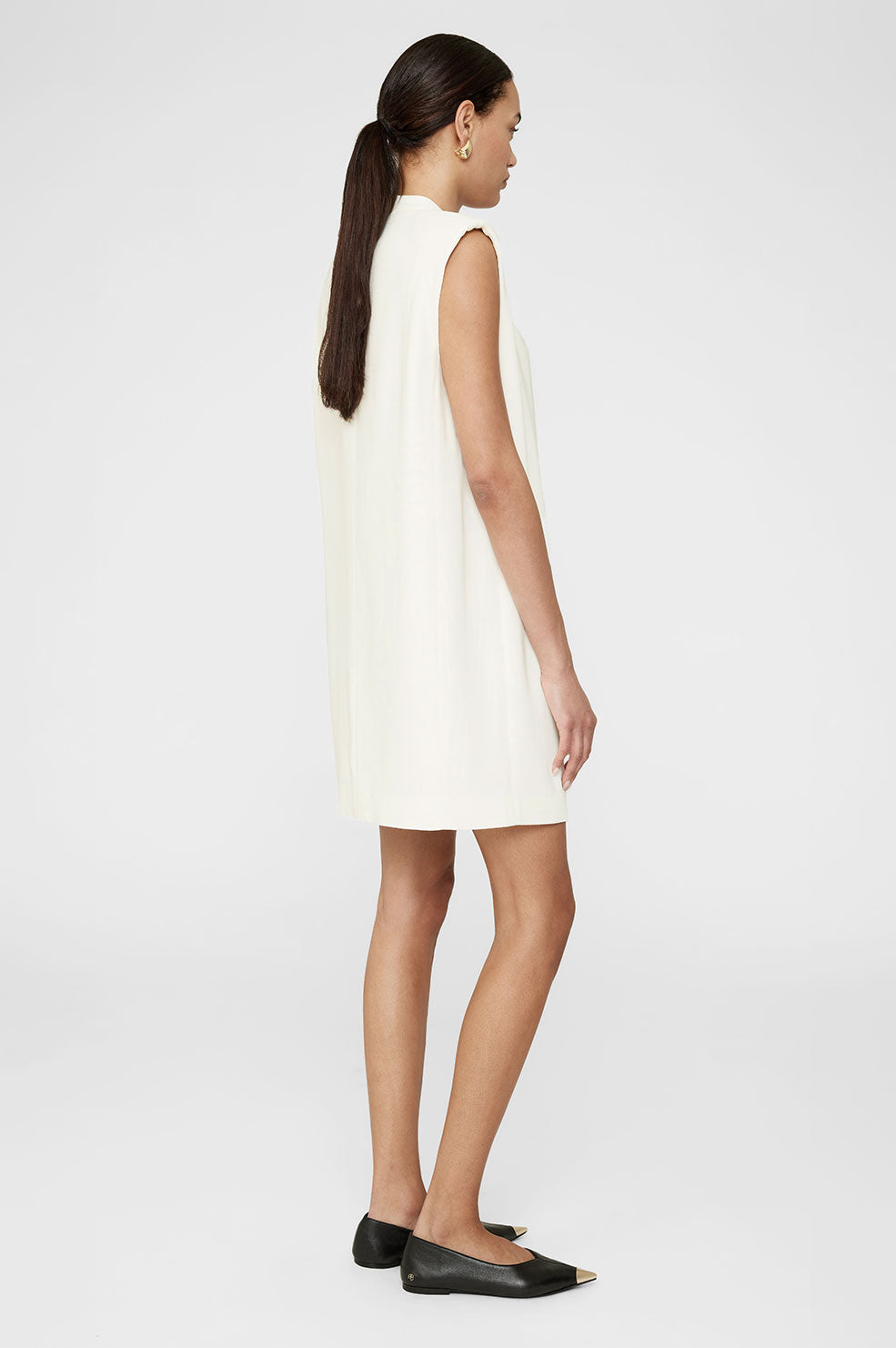 ANINE BING Venice Mini Dress - Ivory - On Model Back