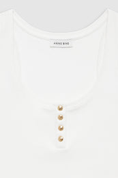 ANINE BING Alessia Tank - Ivory - Detail View