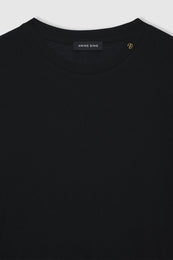 ANINE BING Amani Tee - Black Cashmere Blend - Detail View