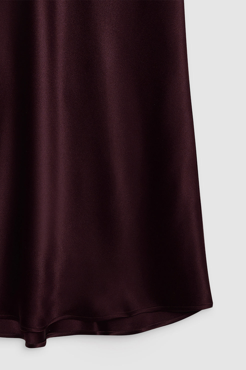 ANINE BING Bar Silk Skirt - Bordeaux - Detail View