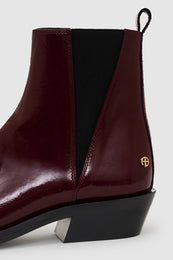 ANINE BING Bekah Flat Boots - Dark Red - Detail View