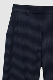 ANINE BING Blaine Trouser - Navy Pinstripe - Detail View