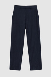 ANINE BING Blaine Trouser - Navy Pinstripe - Front View