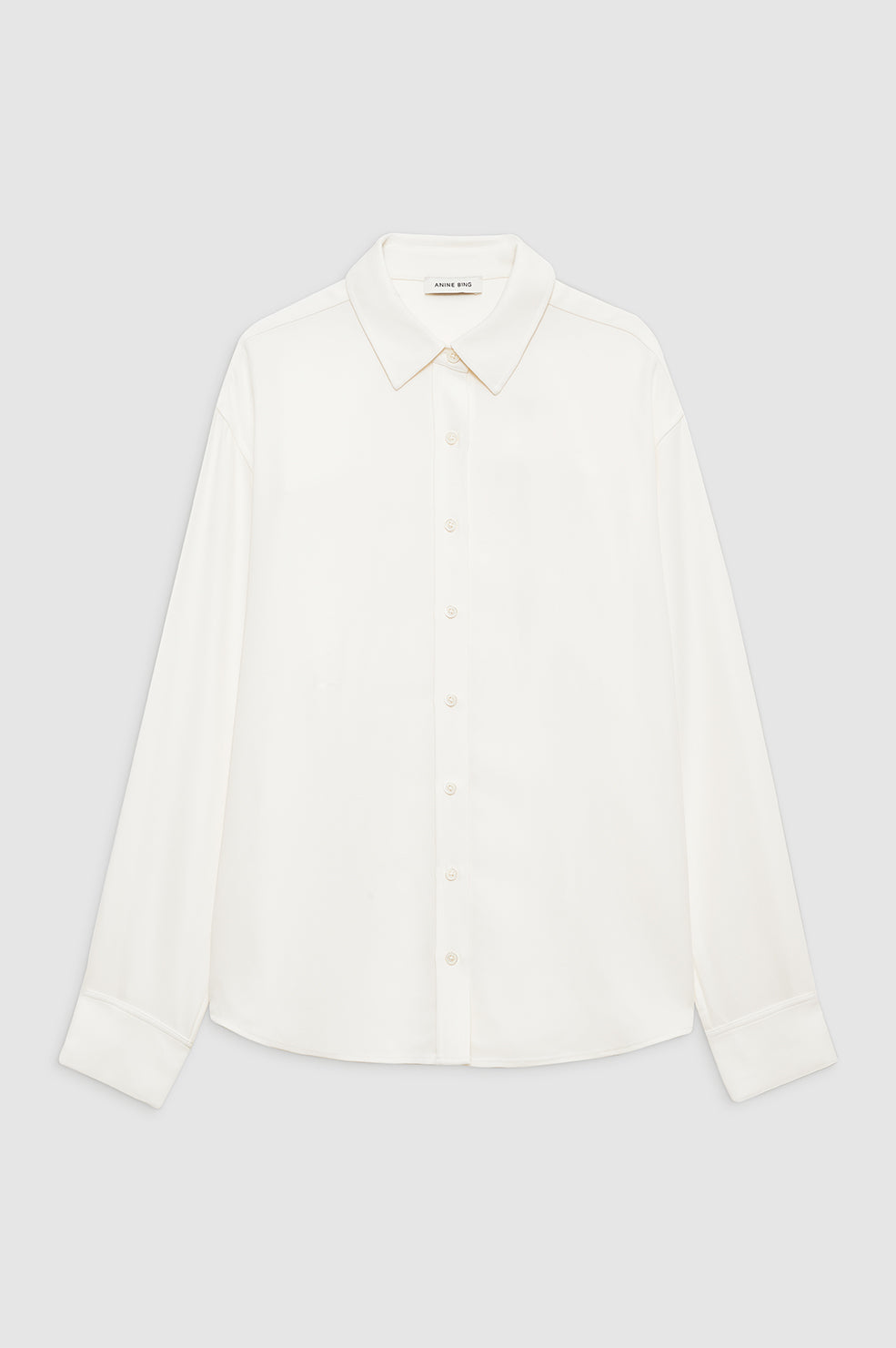 ANINE BING Braxton Shirt - Ivory - Front View