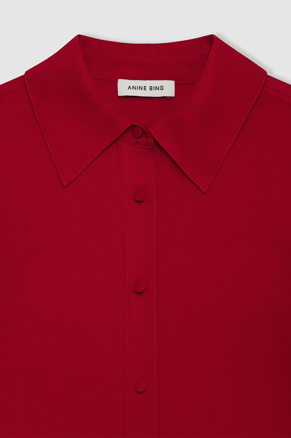 ANINE BING Bridget Shirt - Scarlet Red - Detail View