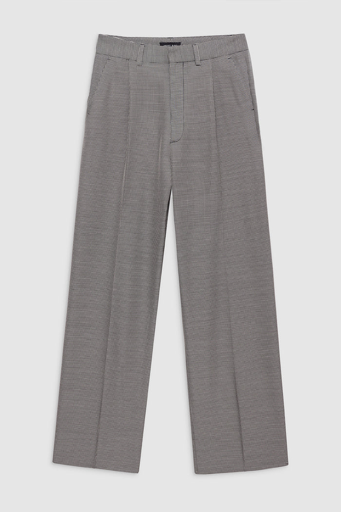 ANINE BING Carrie Pant - Black And White Mini Houndstooth - Front View