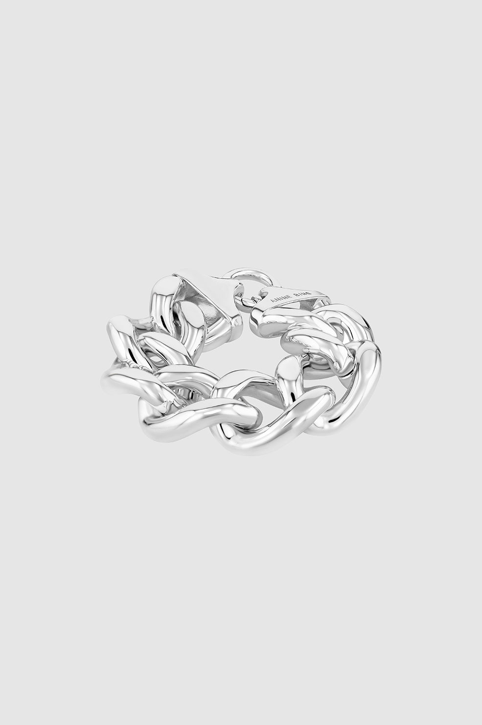 ANINE BING Chunky Chain Bracelet - Silver - Front View