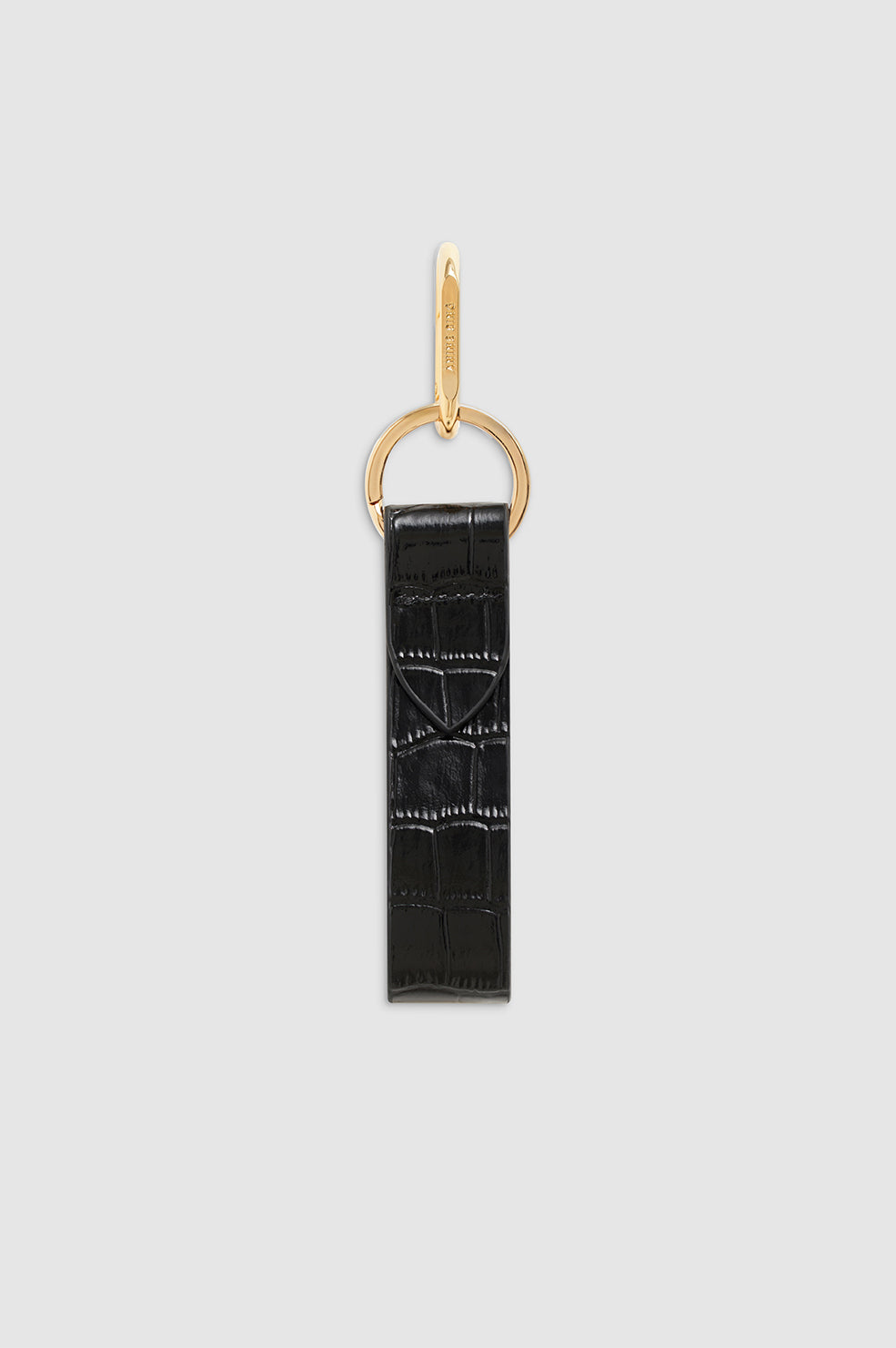 ANINE BING Cruise Key Chain - Black Embossed - Back View