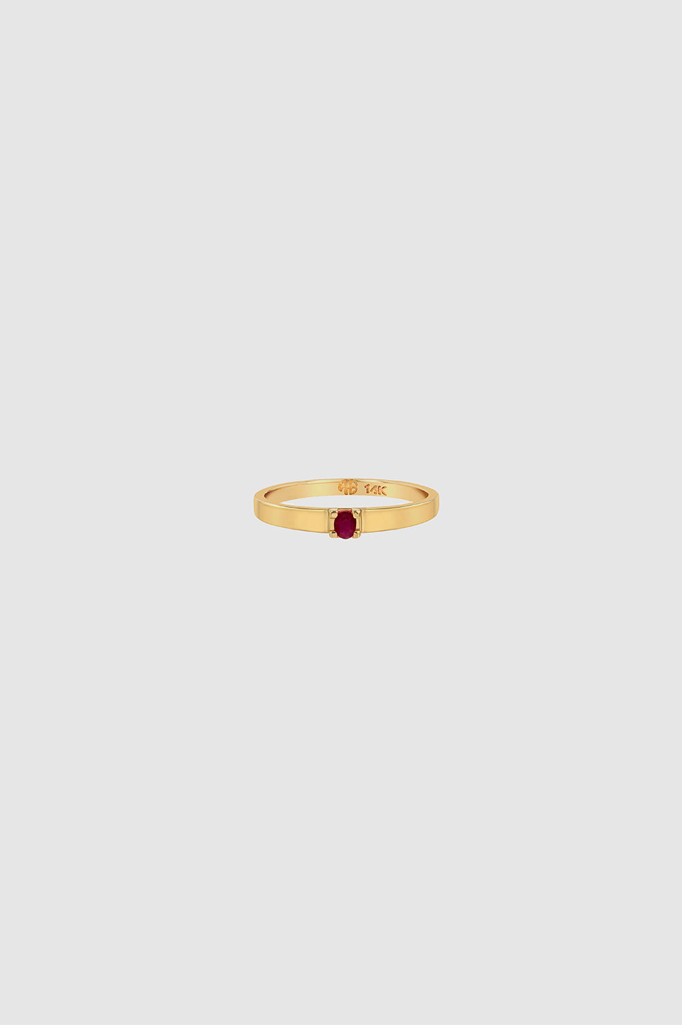 ANINE BING Delicate Ruby Pinky Ring - 14k Gold - Front View