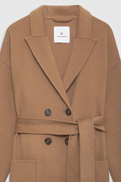 ANINE BING Dylan Coat - Camel Cashmere Blend - Detail View