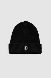 ANINE BING Elia Beanie - Black - Front View