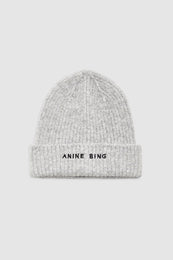 ANINE BING Elia Beanie - Light Heather Grey - Front View