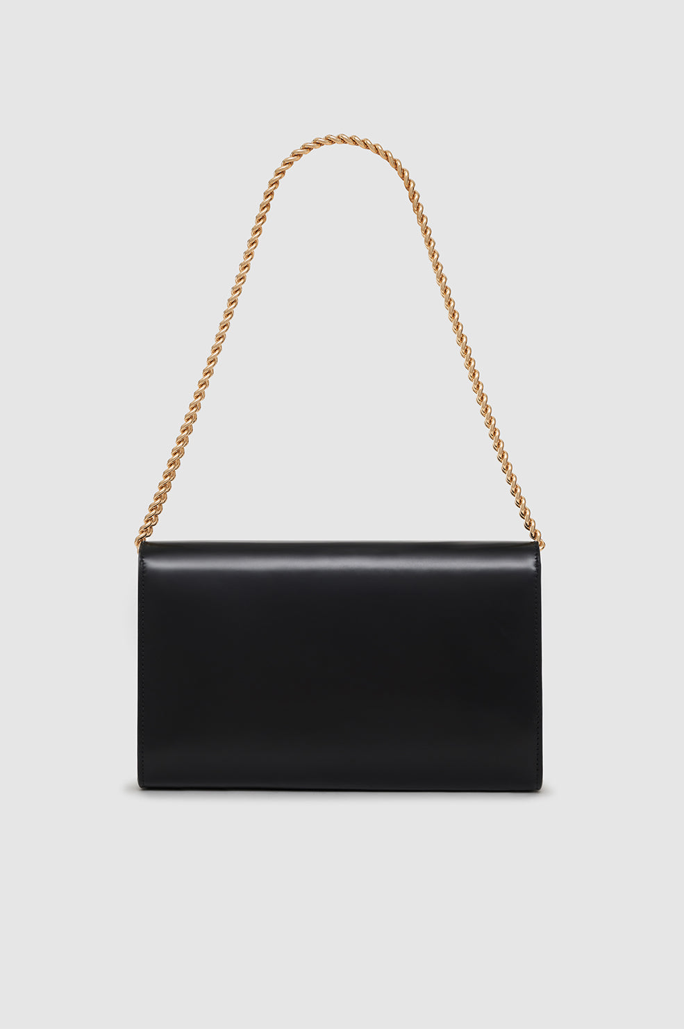 ANINE BING Elly Clutch - High-Shine Black - Back View