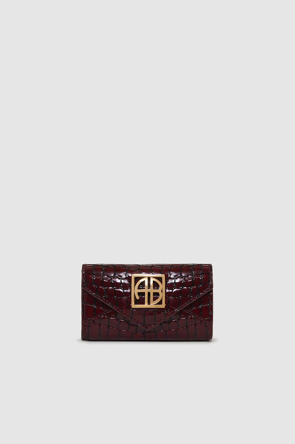 ANINE BING Elly Wallet - Burgundy Embossed - Front View