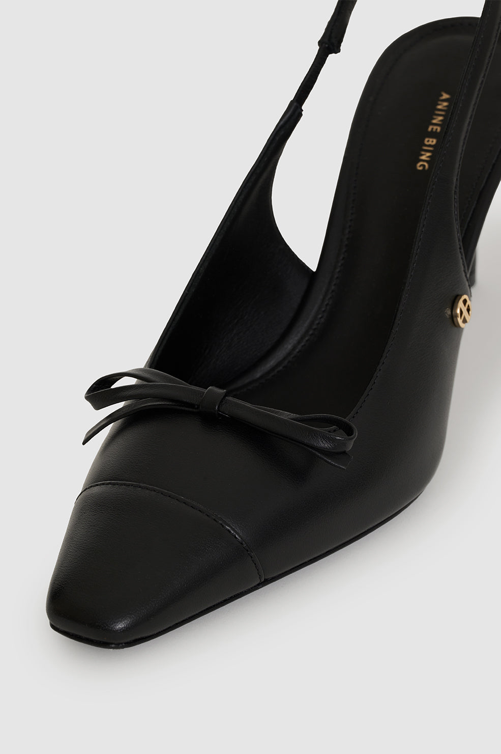 ANINE BING Freya Slingbacks - Black - Detail View