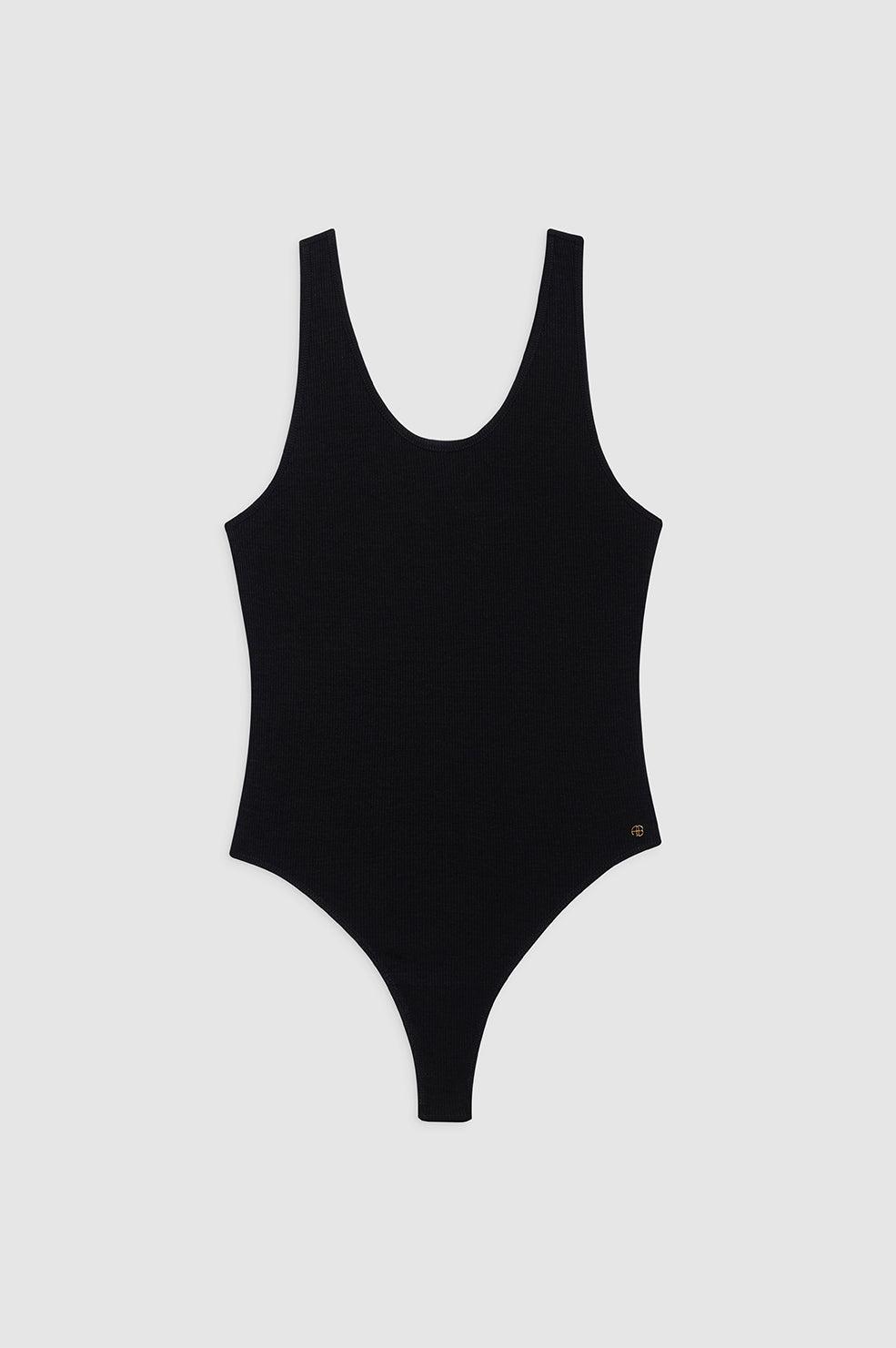 featured-img|ANINE BING Ginny Bodysuit - Black - Front View