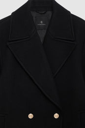 ANINE BING Glenn Peacoat - Black - Detail View