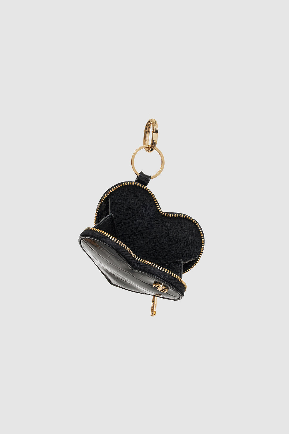 ANINE BING Harriett Coin Purse - Black Embossed - Inside View