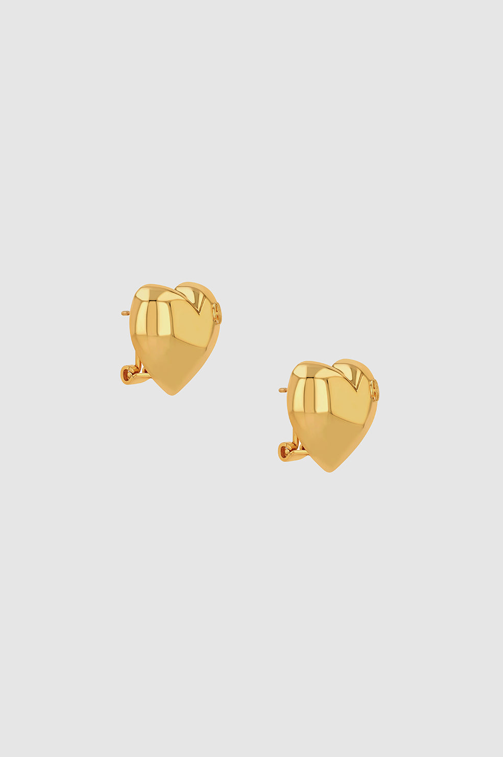 ANINE BING Heart Earrings - Gold - Side View