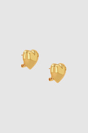 ANINE BING Heart Earrings - Gold - Side View