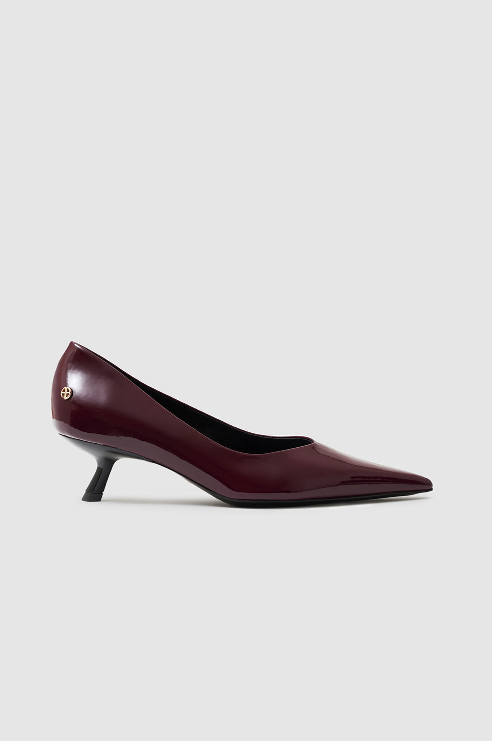 ANINE BING Hilda Pumps - Dark Red Patent - Side View