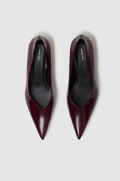 ANINE BING Hilda Pumps - Dark Red Patent - Overhead View