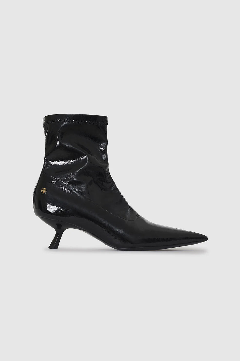 ANINE BING Hilda Boots - High-Shine Black - Side View