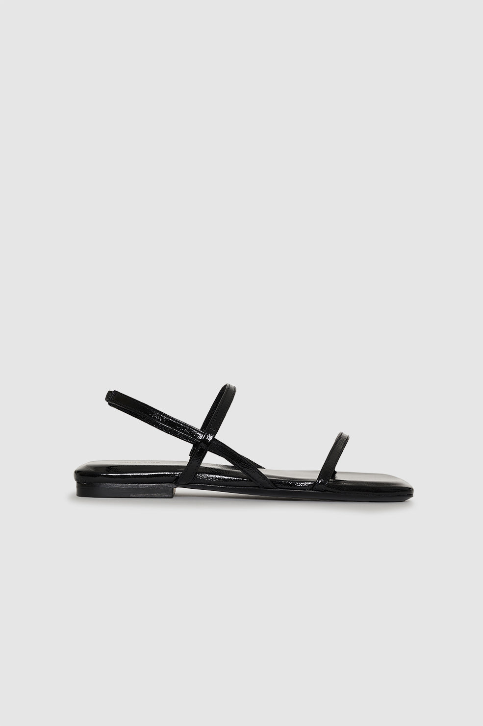 ANINE BING Hilda Flat Sandals - Black - Side View