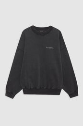 ANINE BING Jaci Sweatshirt Lyrics - Washed Black - Front View