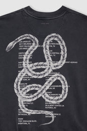 ANINE BING Jaci Sweatshirt Twisted Snake - Washed Black - Detail View